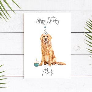 Golden Retriever personalizado - cartão de aniversário de cachorro - cartão de amantes de cachorro cartão de dono de cachorro, cartão de amante de cachorro cartão de dono de cachorro Cartão bonito de cachorro