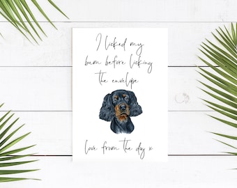 Personalised  Gordon Setter - dog Birthday card -dog lovers card dog owner card, dog lover card dog owner card Cute dog card