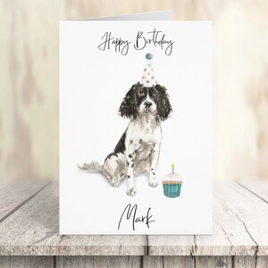 Gepersonaliseerde Engels Springer Spaniel - hond Verjaardagskaart -hondenliefhebbers kaart hond eigenaar kaart, hond lover kaart hond eigenaar kaart Leuke hond kaart