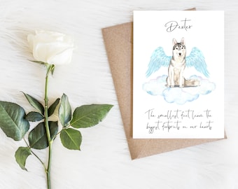 Personalised siberian husky  - dog sympathy card -dog lovers card dog owner card, dog lover card dog owner card dog loss card, pet loss