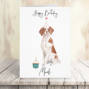 Bretagna personalizzata - biglietto di compleanno del cane - carta degli amanti del cane carta del proprietario del cane, carta del proprietario del cane della carta del cane carino carta del cane