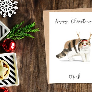 Cheveux courts exotiques personnalisés - Carte de Noël pour chat - Carte d’amoureux de chat Carte de propriétaire de chat, Carte d’amour de chat, Carte de propriétaire de chat, Carte de Noël de chat mignon