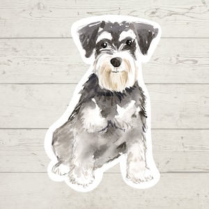 3 x Miniature Schnauzer Vinyl stickers, dog mom sticker, dog dad lover gift, laptop sticker, bujo sticker, Bullet journal decal, watercolour