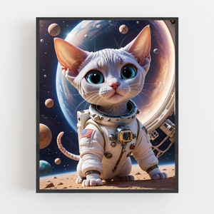 Astronauta de retrato de mascota personalizado - Ilustración de mascotas - Ideas de regalos de retrato personalizado - Astronauta de perro - Astronauta de gato - Astronauta de mascota