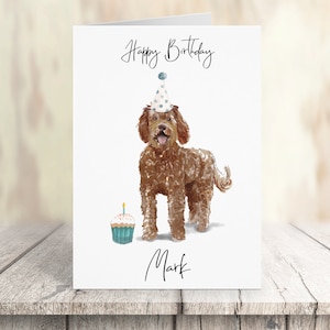 Personalisierte Labradoodle - Hunde Geburtstagskarte - Hundeliebhaber Karte Hundebesitzer Karte, Hundeliebhaber Karte Hundebesitzer Karte Süße Hundekarte