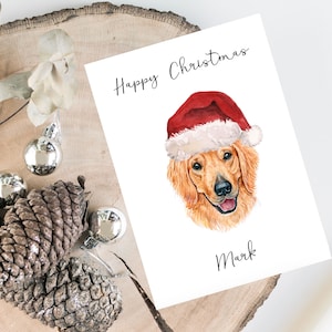 Personalisierte Golden Retriever - Hund Weihnachtskarte -Hundeliebhaber Karte Karte, lustige Weihnachtskarte, Hundeliebhaber Karte, Hundebesitzer Karte Niedliche Hundekarte