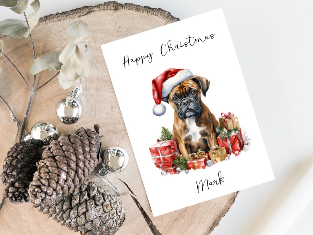 Personalised Boxer Dog Christmas Card Dog Lovers Card Card, Funny Xmas