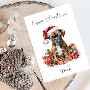 Gepersonaliseerde Boxer - Kerstkaart van de hond - hondenliefhebbers kaart, grappige kerstkaart, hondenliefhebber kaart, hondeneigenaar kaart Leuke hondenkaart