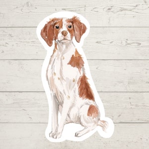 3 x Brittany Vinyl stickers, dog mum sticker dog dad, dog lover gift, laptop sticker, bujo sticker, Bullet journal decal, watercolour