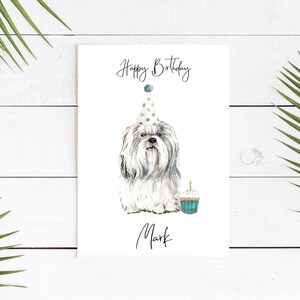 Shih tzu personnalisé - carte d’anniversaire de chien - carte d’amour de chien carte de propriétaire de chien, carte d’amour de chien carte de propriétaire de chien carte de chien mignon