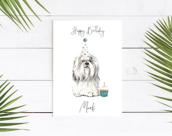 Personalizzato Shih tzu - cane Biglietto di compleanno - Carta per gli amanti del cane Carta del proprietario del cane, carta dell'amante del cane Carta del proprietario del cane Carta del cane Carina carta del cane