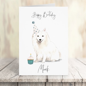Spitz japonês personalizado - cartão de aniversário de cachorro - cartão de amantes de cachorro cartão de dono de cachorro, cartão de amante de cachorro cartão de dono de cachorro Cartão bonito de cachorro