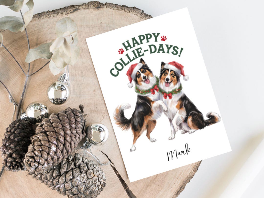 Personalised Border Collie - Dog Christmas Card - Dog Lovers Card Card ...