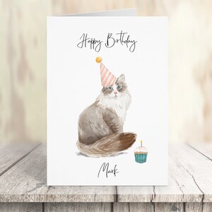 Sibérien personnalisé - Carte d’anniversaire de chat -Carte d’amoureux de chat Carte de propriétaire de chat, carte d’anniversaire drôle, carte d’amant de chat, carte de propriétaire de chat, carte de chat mignon