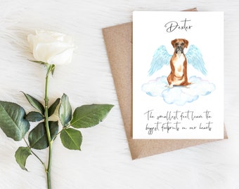 Personalised Boxer - dog sympathy card -dog lovers card dog owner card, dog lover card dog owner card dog loss card, pet loss