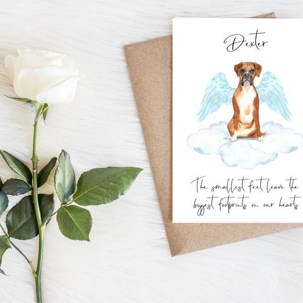 Personalised Boxer - dog sympathy card -dog lovers card dog owner card, dog lover card dog owner card dog loss card, pet loss