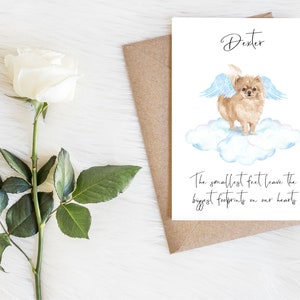 Pomerania personalizada, Tarjeta de pésame para perros, Tarjeta de amantes de los perros, Tarjeta de dueño de perro, Tarjeta de amante de perros, Tarjeta de dueño de perro, Tarjeta de pérdida de perro, Pérdida de mascota