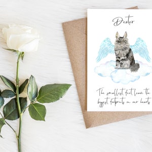 Maine coon personnalisé - Carte de sympathie pour chat - Carte d'amoureux des chats Carte de propriétaire de chat, carte de perte d'animal de compagnie, carte d'amant de chat, carte de propriétaire de chat, chat mignon