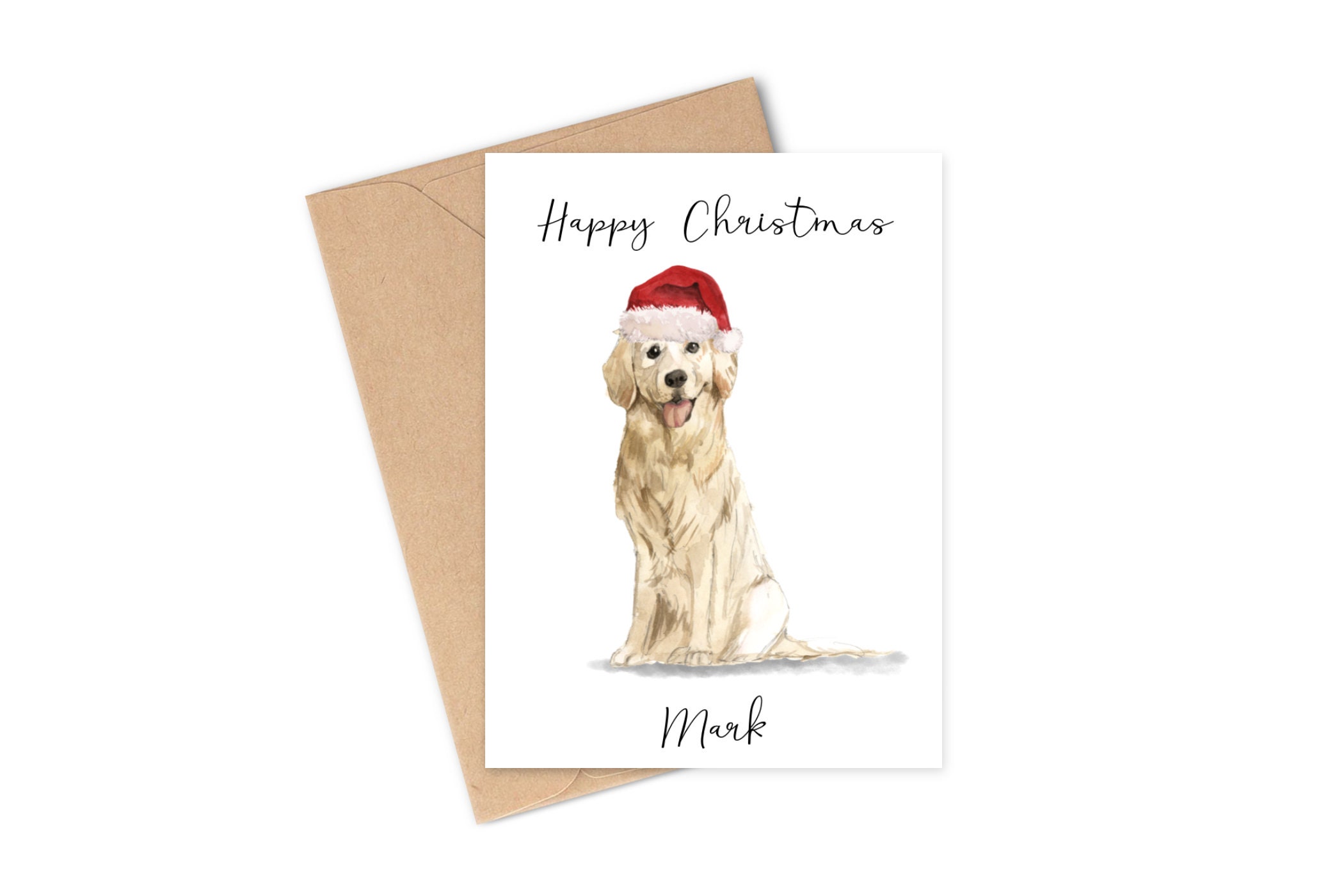 Personalised Golden Retriever - Dog Christmas Card -dog Lovers Card ...