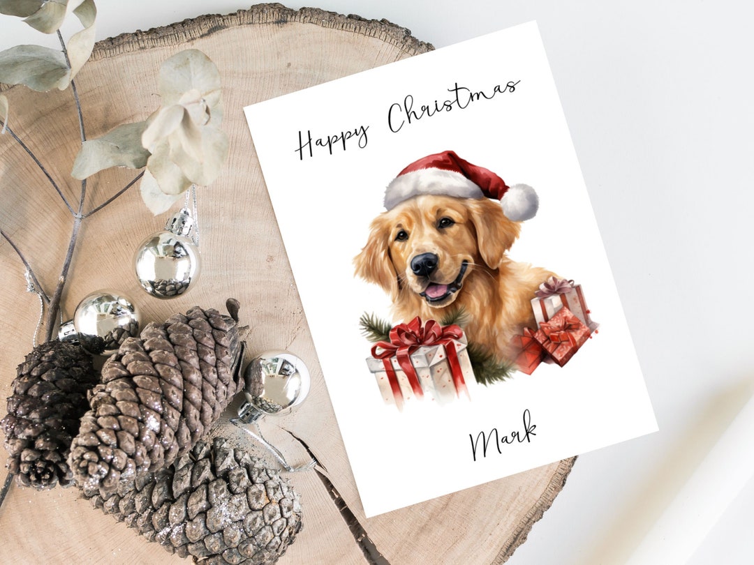 Personalised Golden Retriever - Dog Christmas Card -dog Lovers Card ...