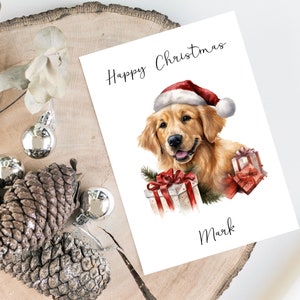 Gepersonaliseerde Golden Retriever - Hond kerstkaart - hondenliefhebbers kaart kaart, grappige kerstkaart, hondenliefhebber kaart, hondenbezitter kaart Leuke hondenkaart