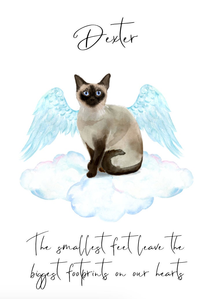Buy Personalised Siamese - Cat Sympathy Card -cat Lovers Card Cat