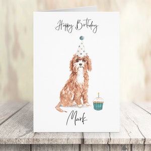 Personalisierte Cavapoo - Hunde Geburtstagskarte - Hundeliebhaber Karte Hundebesitzer Karte, Hundeliebhaber Karte Hundebesitzer Karte Süße Hundekarte