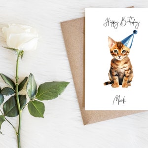 Bengale personnalisé - Carte d'anniversaire de chat - Carte d'amoureux des chats Carte de propriétaire de chat, carte d'anniversaire drôle, carte d'amant de chat, carte de propriétaire de chat, carte de chat mignon