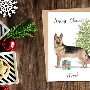 Personalisierte Deutsche Schäferhund - Hunde Weihnachtskarte - Hundeliebhaber Karte, Lustige Weihnachtskarte, Hundeliebhaber Karte, Hundebesitzer Karte Niedliche Hundekarte