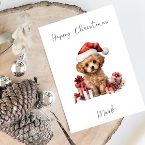 Personalisierte Cavapoo - Hund Weihnachtskarte -Hundeliebhaber Karte Karte, lustige Weihnachtskarte, Hundeliebhaber Karte, Hundebesitzer Karte Niedliche Hundekarte
