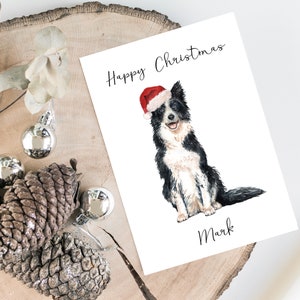 Personalisiertes Border Collie - Hunde Weihnachtskarte - Hundeliebhaber Karte, Lustige Weihnachtskarte, Hundeliebhaber Karte, Hundebesitzer Karte Niedliche Hundekarte