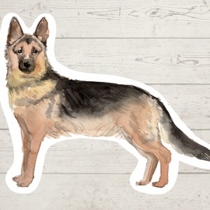 3 x German Shepherd Vinyl stickers, dog mom sticker, dog dad dog lover gift, laptop sticker, bujo sticker, Bullet journal decal, watercolour