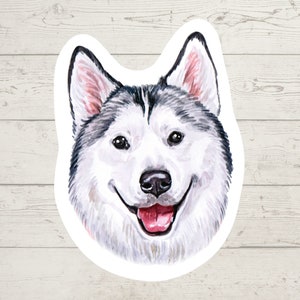 3 x Husky Vinyl stickers, dog mom sticker, dog dad, dog lover gift, laptop sticker, bujo sticker, Bullet journal decal, watercolour