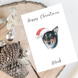 Carte de Noël personnalisée Corgi- Dog -carte de carte d’amoureux de chien, carte de Noël drôle, carte d’amant de chien, carte de propriétaire de chien Carte de chien mignonne