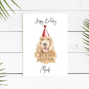 Cocker personnalisé Spaniel - chien Carte d’anniversaire - carte d’amoureux de chien carte de propriétaire de chien, carte d’amour de chien carte de propriétaire de chien Carte de propriétaire de chien mignon