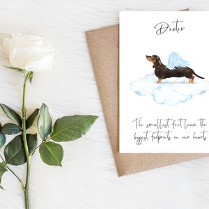 Personalisierte Dackel - Hund Beileidskarte -Hundeliebhaber Karte Hundebesitzer Karte, Hundeliebhaber Karte Hundebesitzer Karte Hund Verlust Karte, Haustier Verlust