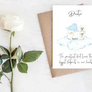 Maltés personalizado - tarjeta de condolencias para perros - tarjeta de amantes de los perros tarjeta de dueño de perro, tarjeta de amante de perro tarjeta de dueño de perro tarjeta de pérdida de perro, condolencia por pérdida de mascota