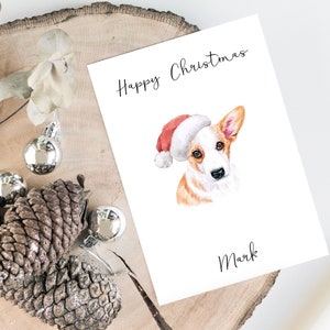 Carte de Noël personnalisée Corgi- Dog -carte de carte d’amoureux de chien, carte de Noël drôle, carte d’amant de chien, carte de propriétaire de chien Carte de chien mignonne