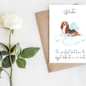 Basset Hound personalizado - tarjeta de condolencias para perros - tarjeta de amantes de los perros tarjeta de dueño de perro, tarjeta de amante de perro tarjeta de dueño de perro tarjeta de pérdida de perro, pérdida de mascotas