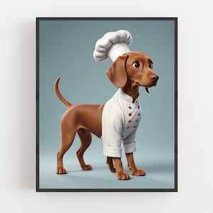 Chef Pet Portrait, Custom Pet Portrait, Pet portraits, Funny pet portrait, Chef Pet, unique gifts, funny gifts, unique gift, personalized