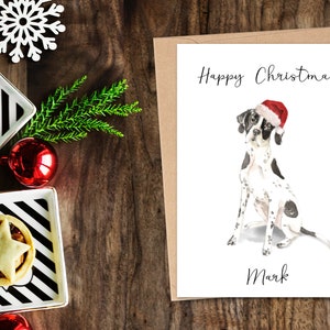 Gepersonaliseerde Engels Pointer - Hond Kerstkaart -hond liefhebbers kaart kaart, Grappige kerstkaart, hond lover kaart, hond eigenaar kaart Leuke hond kaart