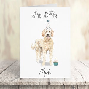 Gepersonaliseerde Golden Doodle - hondenverjaardagskaart - hondenliefhebberskaart hondenbezitterskaart, hondenliefhebberkaart hondenbezitterskaart Leuke hondenkaart