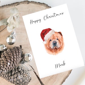 Gepersonaliseerde Chow Chow Dog kerstkaart - hondenliefhebbers kaart kaart, grappige kerstkaart, hondenliefhebber kaart, hond eigenaar kaart Leuke hondenkaart