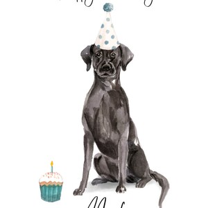 Personalised black labrador - dog Birthday card -dog lovers card dog owner card, dog lover card dog owner card Cute dog card image 3