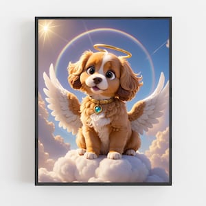 犬のメモリアル、お悔やみの贈り物、パーソナライズされたペットの肖像画、犬の飼い主への贈り物、ペットのメモリアル、犬の喪失、死別への贈り物、デジタルプリントのダウンロード