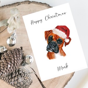 Personalisierte Boxer - Hund Weihnachtskarte - Hundeliebhaber Karte Karte, lustige Weihnachtskarte, Hundeliebhaber Karte, Hundebesitzer Karte Niedliche Hundekarte