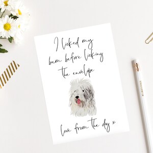 Old English Sheepdog - Hunde Geburtstagskarte - Hundeliebhaber Karte Hundebesitzer Karte, Hundeliebhaber Karte Hundebesitzer Karte Süße Hundekarte