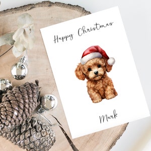 Gepersonaliseerde Cavapoo - Hond kerstkaart - hondenliefhebbers kaart kaart, grappige kerstkaart, hondenliefhebber kaart, hond eigenaar kaart Leuke hondenkaart