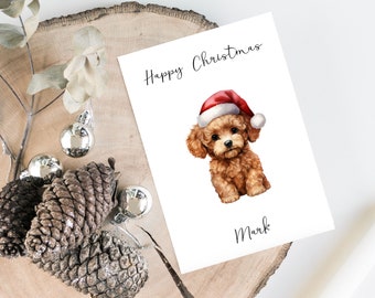 Personalisierte Cavapoo - Hundeweihnachtskarte -Hundeliebhaberkarte Karte, lustige Weihnachtskarte, Hundeliebhaberkarte, Hundebesitzerkarte Süße Hundekarte