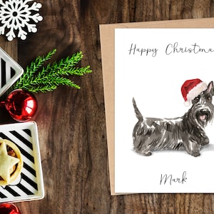 Personalisierte Schottische Terrier - Hunde Weihnachtskarte - Hundeliebhaber Karte, Lustige Weihnachtskarte, Hundeliebhaber Karte, Hundebesitzer Karte Süße Hundekarte